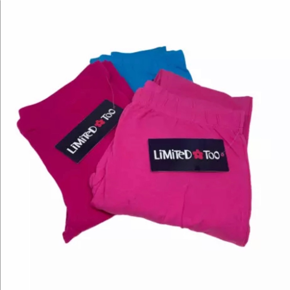 Girls Limited Too Assorted Colors Leggings Size 14-16 Pink-Hot Pink-Blue